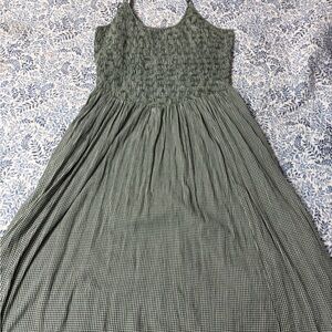Green Gingham Aerie Maxi Dress